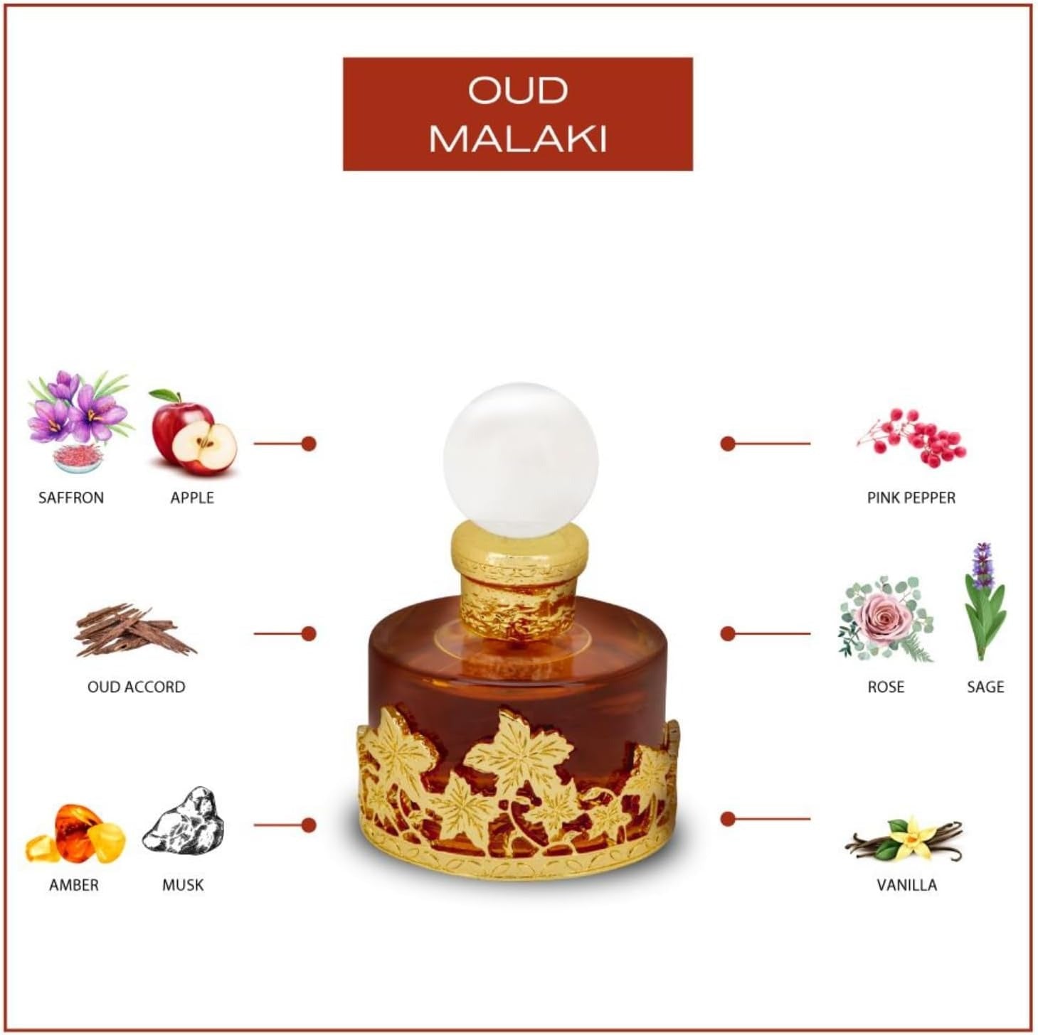 Swiss Arabian Oud Malaki Attar – Premium Concentrated Oud Perfume Oil – Alcohol-Free Oriental Unisex Fragrance (20ml)