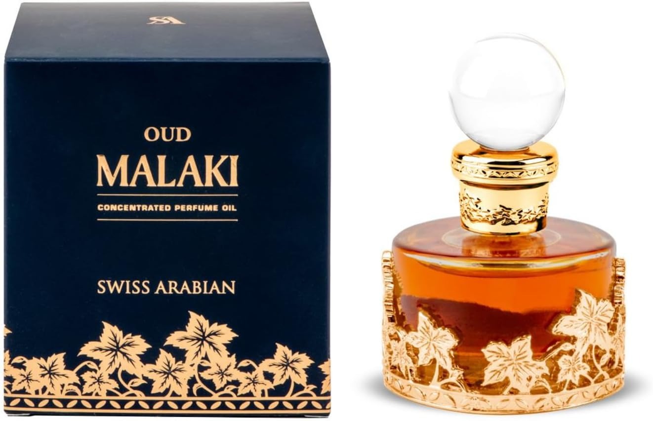 Swiss Arabian Oud Malaki Attar – Premium Concentrated Oud Perfume Oil – Alcohol-Free Oriental Unisex Fragrance (20ml)