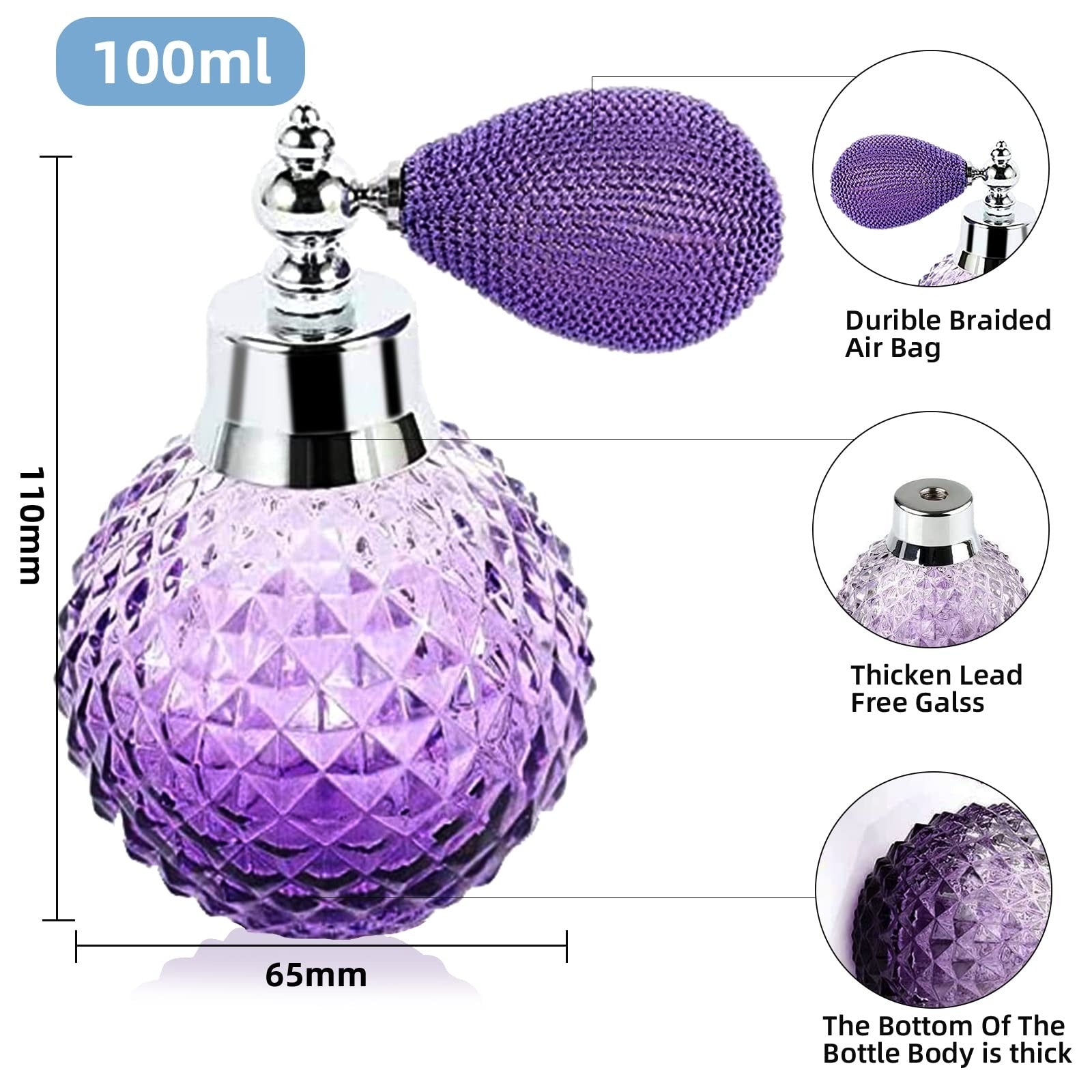Vintage Pink Perfume Atomizer Bottle – Elegant Refillable Glass Spray Bottle for Women