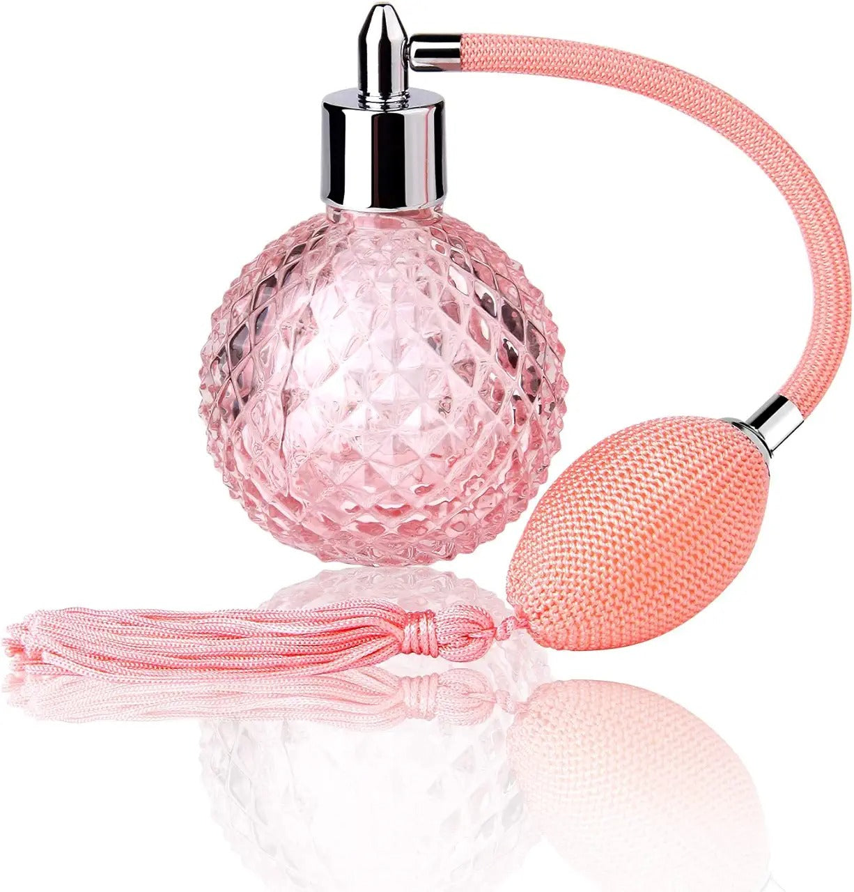 Vintage Pink Perfume Atomizer Bottle – Elegant Refillable Glass Spray Bottle for Women