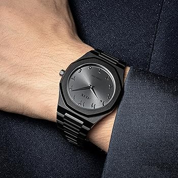 Arabic Numeral Black Watch – Minimalist Men’s Watch with Matte Finish & Arabic Dial